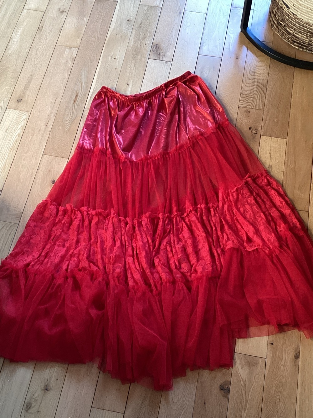 Red Tiered Bellydance Skirt